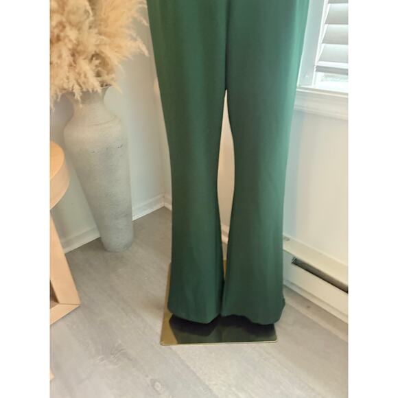 Lulus Instant Icon Dark Green V Neck Jumpsuit Womens Small Straight Leg - Picture 8 of 13